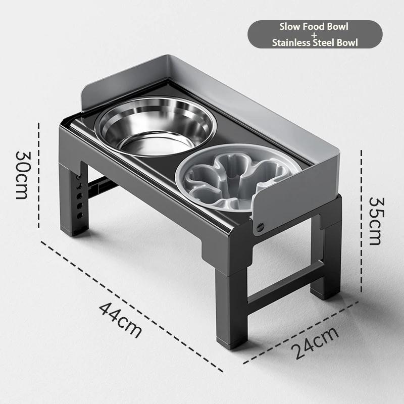 

Elevated Dog Bowls 4 Height Adjustable Raised Bowl with 2 Stainless Steel Dog Food Bowls Non-Slip Bowl Stand Spill Proof