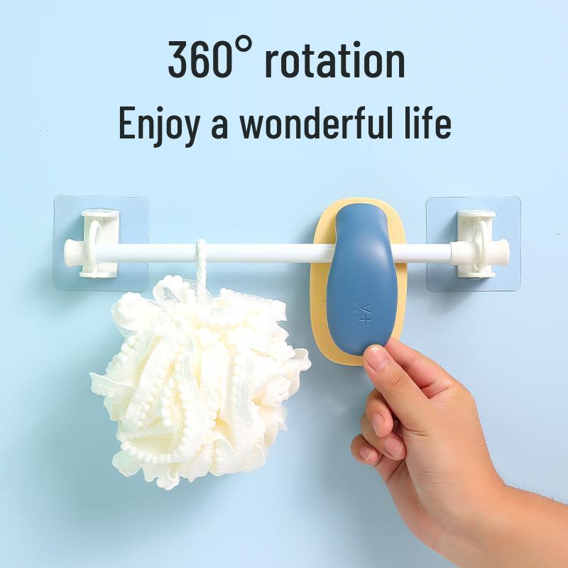 Tension-Mount Rotating Curtain Rod with Telescopic Angle for Kitchens and Doors