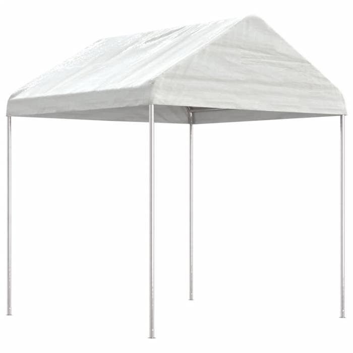 VidaXL Belvédère avec toit blanc 4,46x2,28x2,69 m polyéthylène, tente de fête, chapiteau, abri à auvent, pavillon, tente 3155502