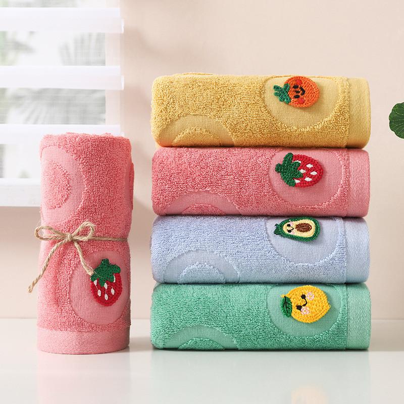 1Pc 35x75cm Cartoon Fruits Cotton Hand Towel Home Bathroom Soft Wash Face Cloth Adult Cute Water Absorbent