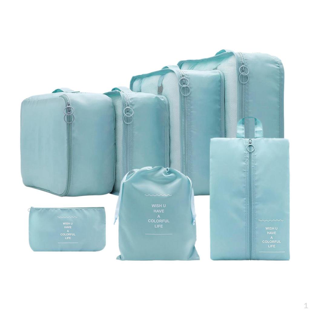 7 Peças Cubos de Embalagem Organizadores de Viagem Pacotes de Classificação de Roupas Sacos de Bagagem Compressão