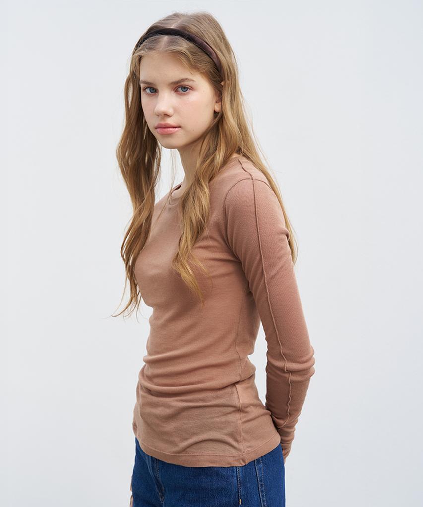 VEM.VER Tencel Line T-Shirt_Brown