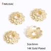 DIY Bracelet Necklace Making Supplies 14/18K Gold Plated Brass Beads Caps Flower End Caps For Beading Jewelry Making Accessories