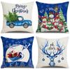 New Christmas Pillow Cover Home Blue Sofa Pillow Cover Bedroom Cushion