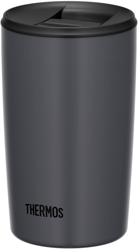 Thermos Vacuum Insulated Tumbler with Dark DGY Lid, 400ml, Gray, JDP-401