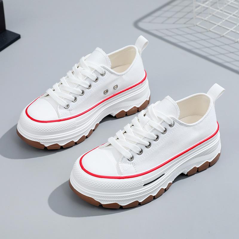 Women's Fashion Canvas Skateboard Shoes Girls Students Sports Running Sneakers Walking Hiking Travel Footwear