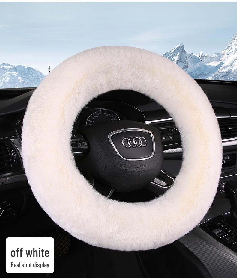 New Style Winter Plush Steering Wheel Cover - Warm, Non-Slip, Rabbit Wool