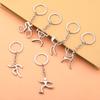 Running Metal Sports Logo Keychain Weightlifting Zinc Zinc Alloy Pendant Simple Key Ring Ornaments  Girls