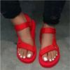 Summer lightweight Velcro flat casual sandals women's large size new open-toed sandals