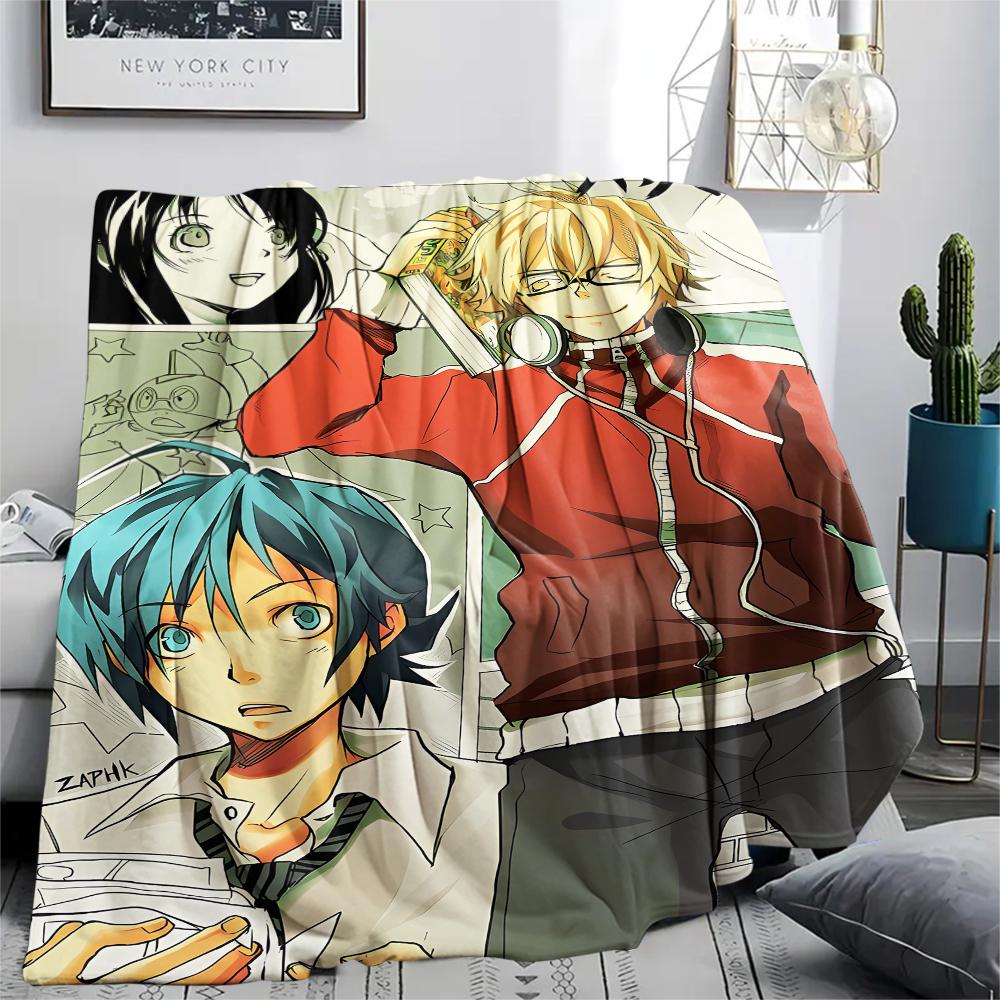1PC Bakuman Print Flannel Blanket, High quality All Seasons, Home Decor, Warmth and Comfort, Perfect for Christmas Gifts