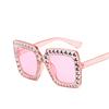 Crystal Square Diamond Sunglasses Women Oversized Rhinestones Sun Glasses Female Mirror Fashion Purple Blue Shades Eyeglasses