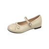 Elegant Women Shoes 2025 Mary Janes Women's Flats Daily Dress Ladies Bow Tie Shallow Buckle Strap Soft Bottom Outdoor Flat Pumps