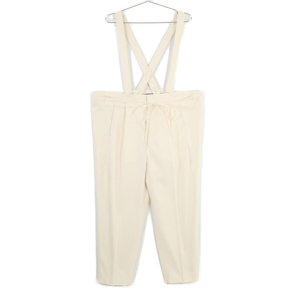 DRAWER 6514-236-1304 23Stainless Steel White Satin Suspender Pants Bottoms 34 whiteUsed