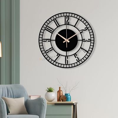 Metall Wanduhr für Wohnzimmer, Schlafzimmer, Büro, Flur | Antike Ausgefallene Große Größe Moderne Wanduhr für Heimdekoration | Batteriebetriebene Uhr