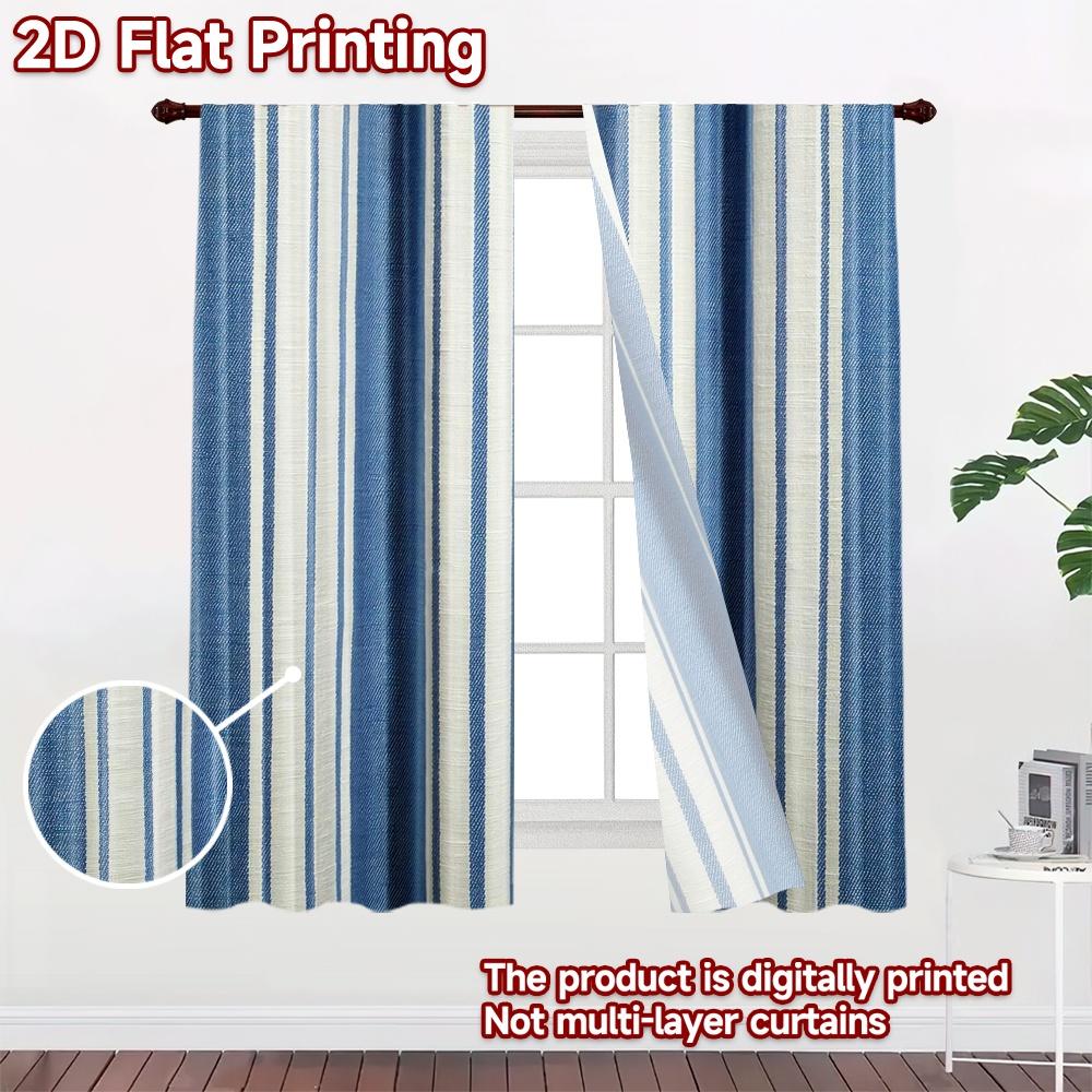 2D Flat Photography Backdrop Tapestry Blue and White Stripes 100% Polyester Holiday Decorations for Holiday Decorations for
