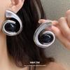 Steel Needle Geometric Spiral Stud Earrings New European and American Niche Design Earrings Light Luxury High Sense Personalized Earrings Women