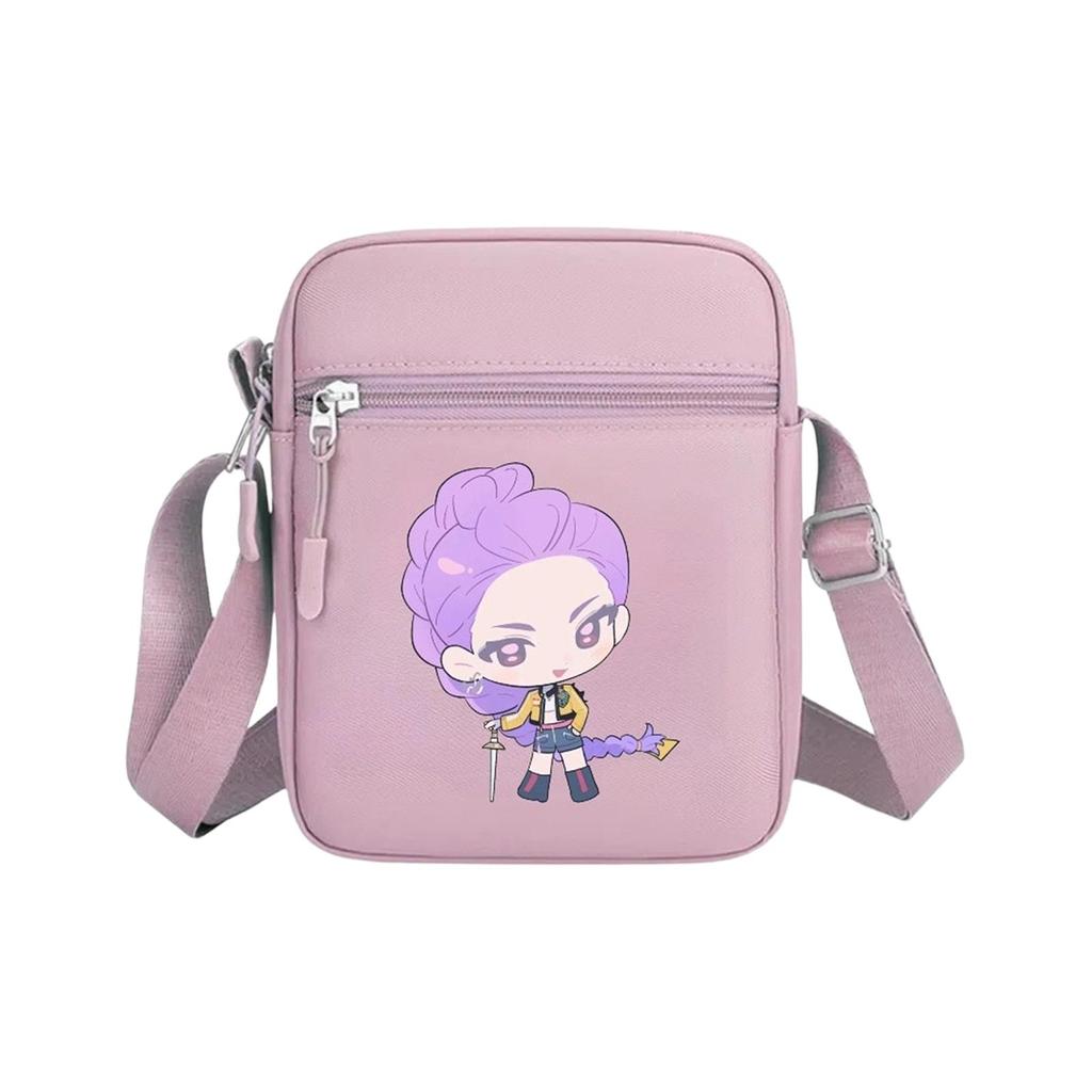 Cartoon Printed Boy And Girl Colorful Small Square Bag, Casual And Popular, Cute Women's Shoulder Bag