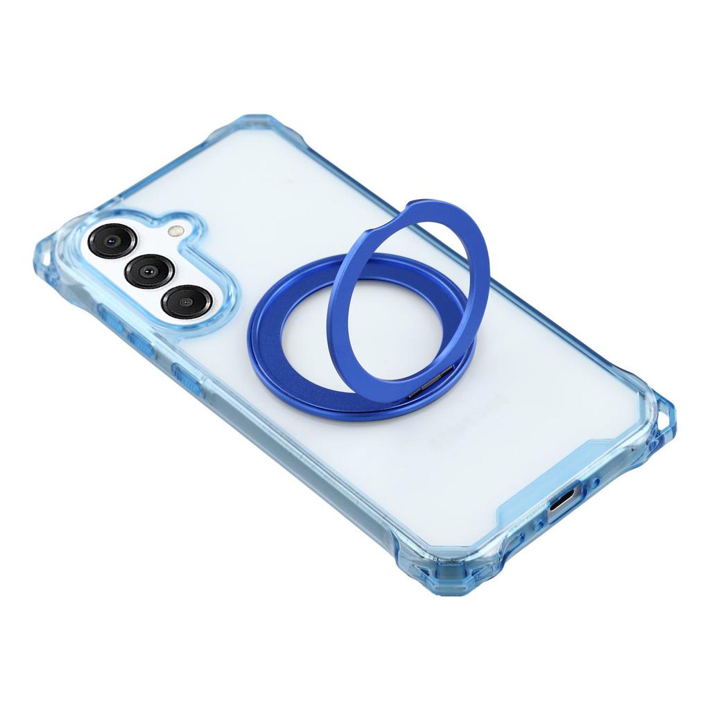 For Samsung Galaxy A55 5G Magnetic Case Ring Kickstand TPU+PC Phone Cover with Lanyard