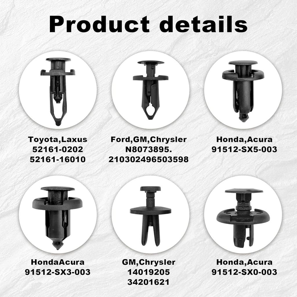 120Pcs Retainer Clips Push Type Fasteners 6.8Mm 8Mm 9Mm 10Mm - Expansion Screws Replacement Kit With Remover Tool Bumper Push Rivet Clips Compatible