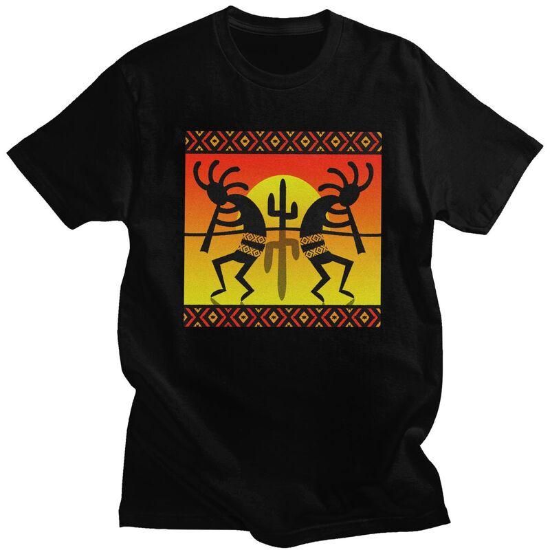 Custom Southwest Tribal Native American Kokopelli T Shirt for Men Tshirt Casual Tees Tshirt Slim Fit Clothing Gift