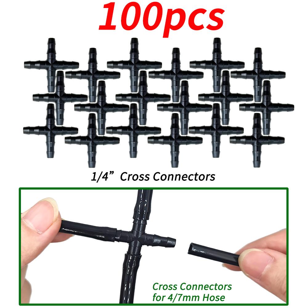 50-200PCS Durable 1/4'' C-type Hook Fixed Stem Support Holder Stakes for 4/7mm Hose Flowerpot Drip Irrigation Fitting Greenhouse