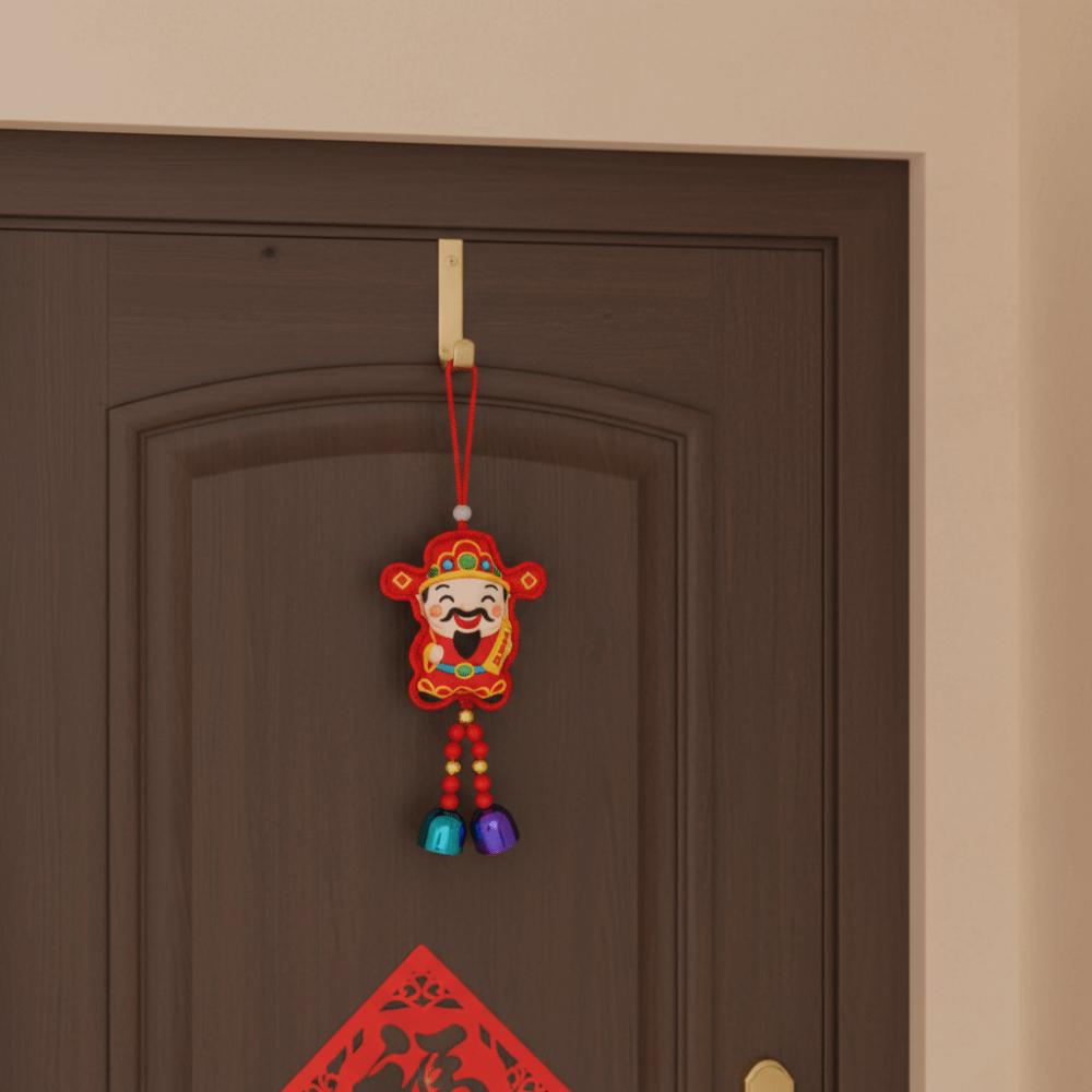 the god of fortune The God of Wealth Pendant Red Embroidered Chinese New Year Decoration Chinese Style Year of the Horse