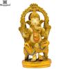 Pure Brass White & Gold Patina Ganesha Idol, Ganpati Bappa Statue - 9.5 Inch