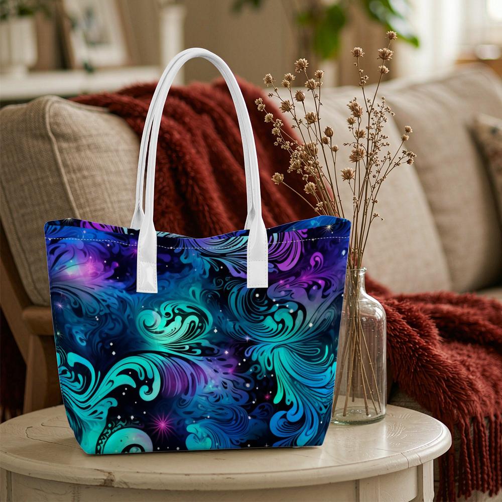 Galaxy Pattern Tote Bag Fashion Trendy Portable Shopping Bag for Daily Use