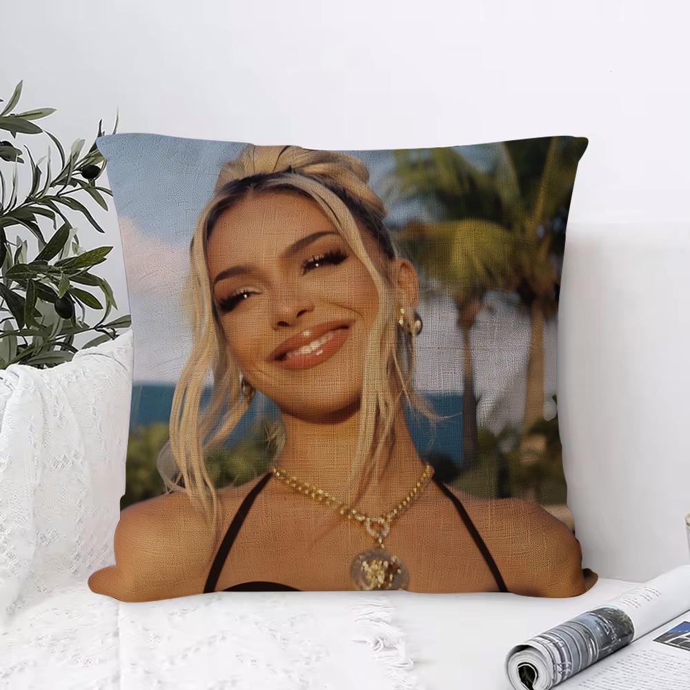 Singer B-Bad G-Gyal Cushion Cover Breathable Linen Pillow Cover Skin-Friendly Home Decor Pillowcase With Hidden Zipper