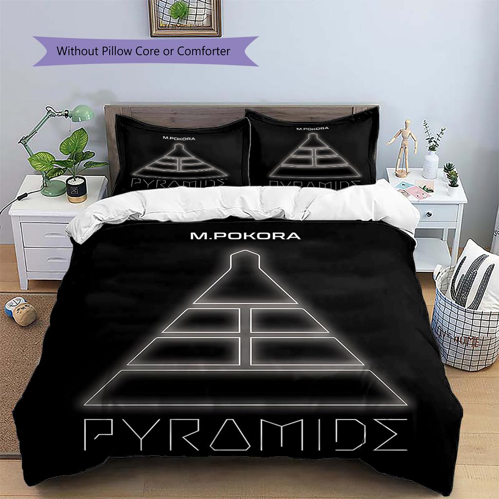 M Pokora Pattern Bedding,Quilt Set Quilt Cover Pillowcase Home Birthday Gift (1 * duvet cover + 2 * pillowcase, without core)