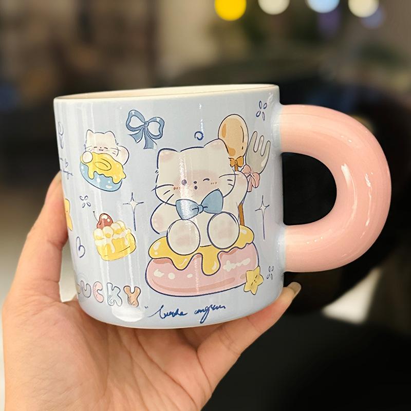 

Cartoon Cute Animal Thick Handle Ceramic Mug Home Breakfast Milk Cup Office Coffee Cup Souvenir 450ml