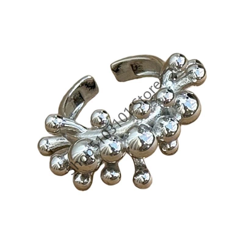 Vintage Metall Perlen Ball Offenen Ring Für Frauen Europäische Und Amerikanische Persönlichkeit Übertrieben Trend Finger Schmuck Geschenke