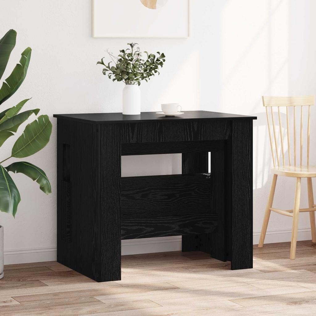 Dining Table 180 X 85 X 75 Cm Engineered Wood Black Oak