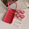 simple Style Contact Lens Case with Mirror Compartment Storage Box for 2 Pairs Ins Aesthetic Colored Lens Organizer Case