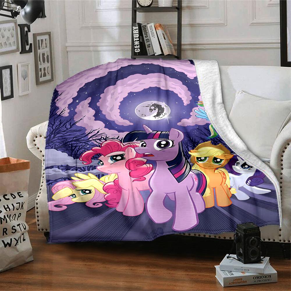 1pc Little Pony Adventure Flannel Blanket,Ultra Soft Warm Plush Throw for Home Bedroom Bed Sofa Cover Camping Picnic gift Y72438