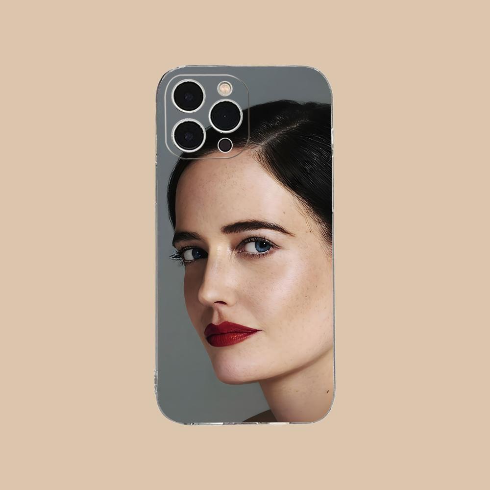 Eva Green Clear TPU Mobile Case for iPhone 17 16 15 14 13 12 11 X XR XS Air Pro Max Plus Mini Colorful Cover