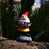 New Christmas Gnome Ornament: White-Bearded Dwarf with Gun Resin Statue.