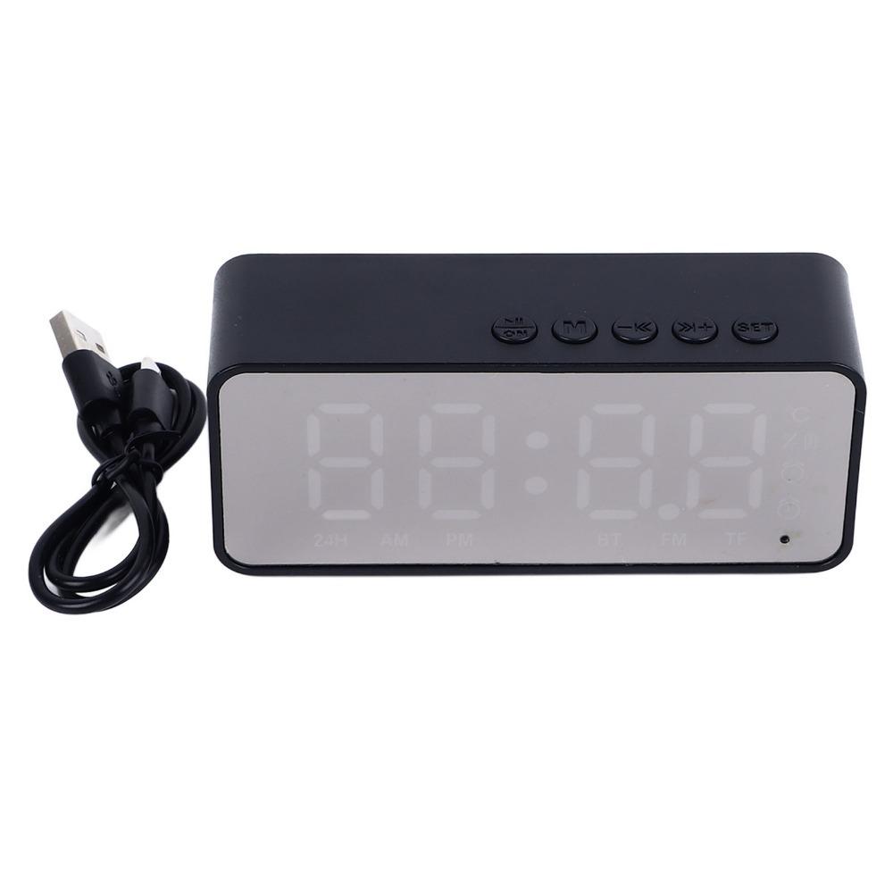TF Card FM Radio 5.0 Bluetooth Bluetooth Speaker Modern Mirror Surface Alarm Clock  for Living Room