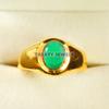 Emerald Oval Cut With 925 Sterling Silver Gold Plated Ring For Men's #B23 JL375671266523
