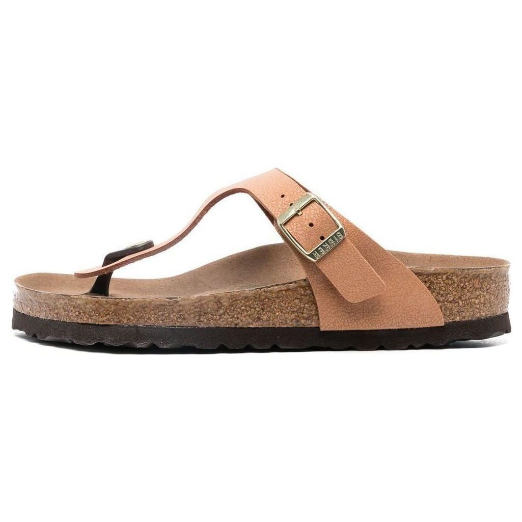 Birkenstock Gizeh Series Fashion Metal Buckle Non-Slip Flip Flops Women Footwear Brown 1025062 42