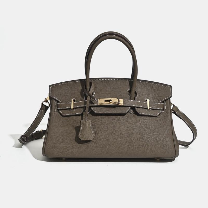 2025 Hot Women's Bag Platinum Fashionable All-matching Commuter Top-layer Cowhide Cross-body Handbag