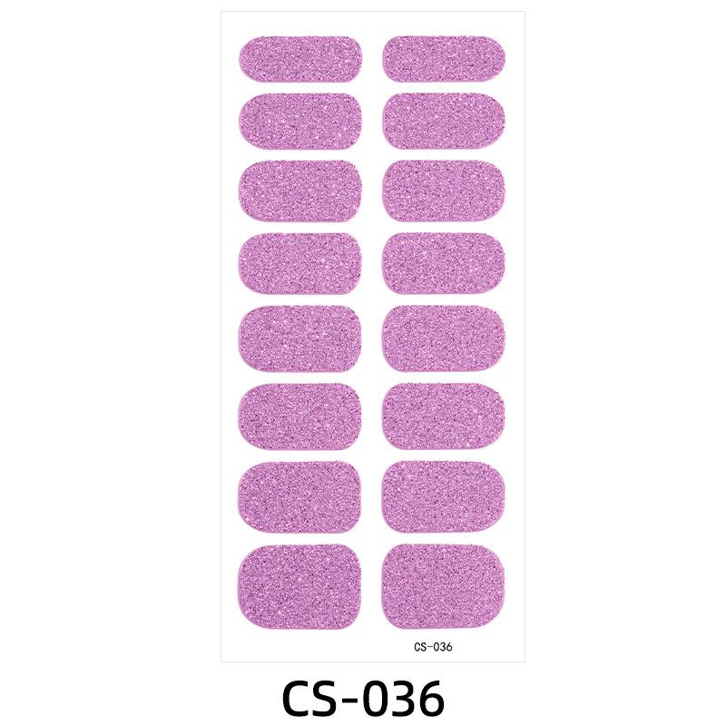 

Набор наклеек для ногтей на 16 пальцев, однотонные, с розовыми блестками, супер блестящие наклейки для ногтей, популярные самоклеящиеся наклейки для ногтей. CS-0036