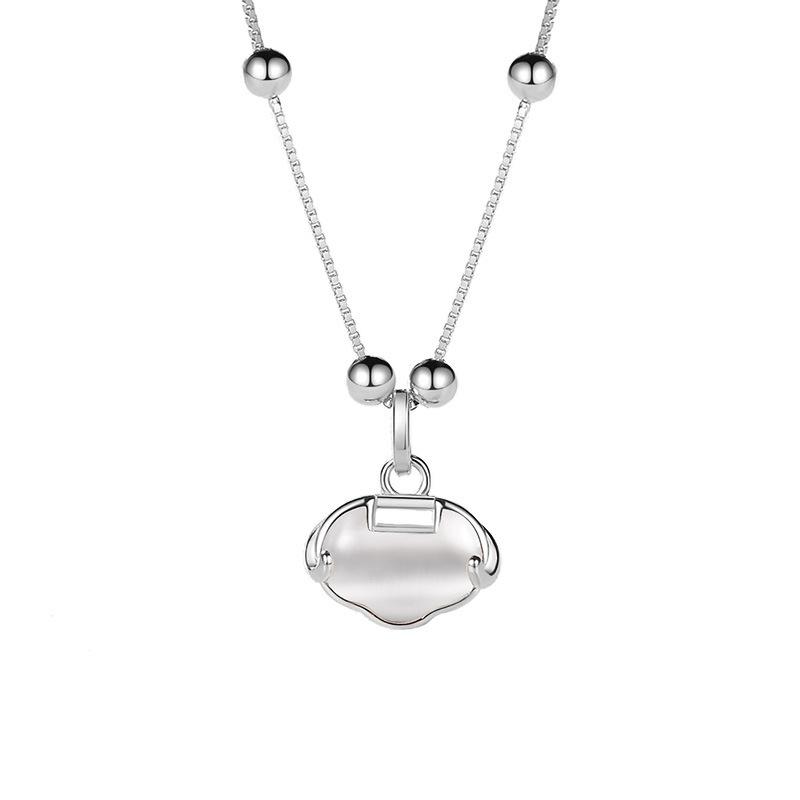 

Ожерелье с замком безопасности Xiangyun Fu из стерлингового серебра 925 пробы, женское ожерелье в китайском стиле, легкая роскошная цепочка с нишевым долговечным замком, высококачественная цепочка на ключицу 925