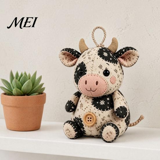 Kit de Costura de Ratón Patchwork para Regalo Hecho a Mano, Set de Manualidades con Tela Floral, Relleno y Botones de Tela, Adorno de Peluche Lindo para Principiantes