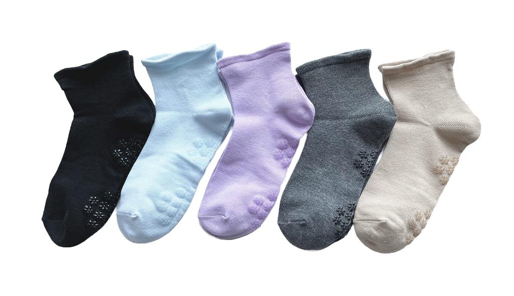 Summer Elastic Loose Set E13 Women's Non-Slip Socks, 5-Pair Set, Thin, Socks, Non-Slip, Cuffs, Fit, 5-Pair (Colors Available)