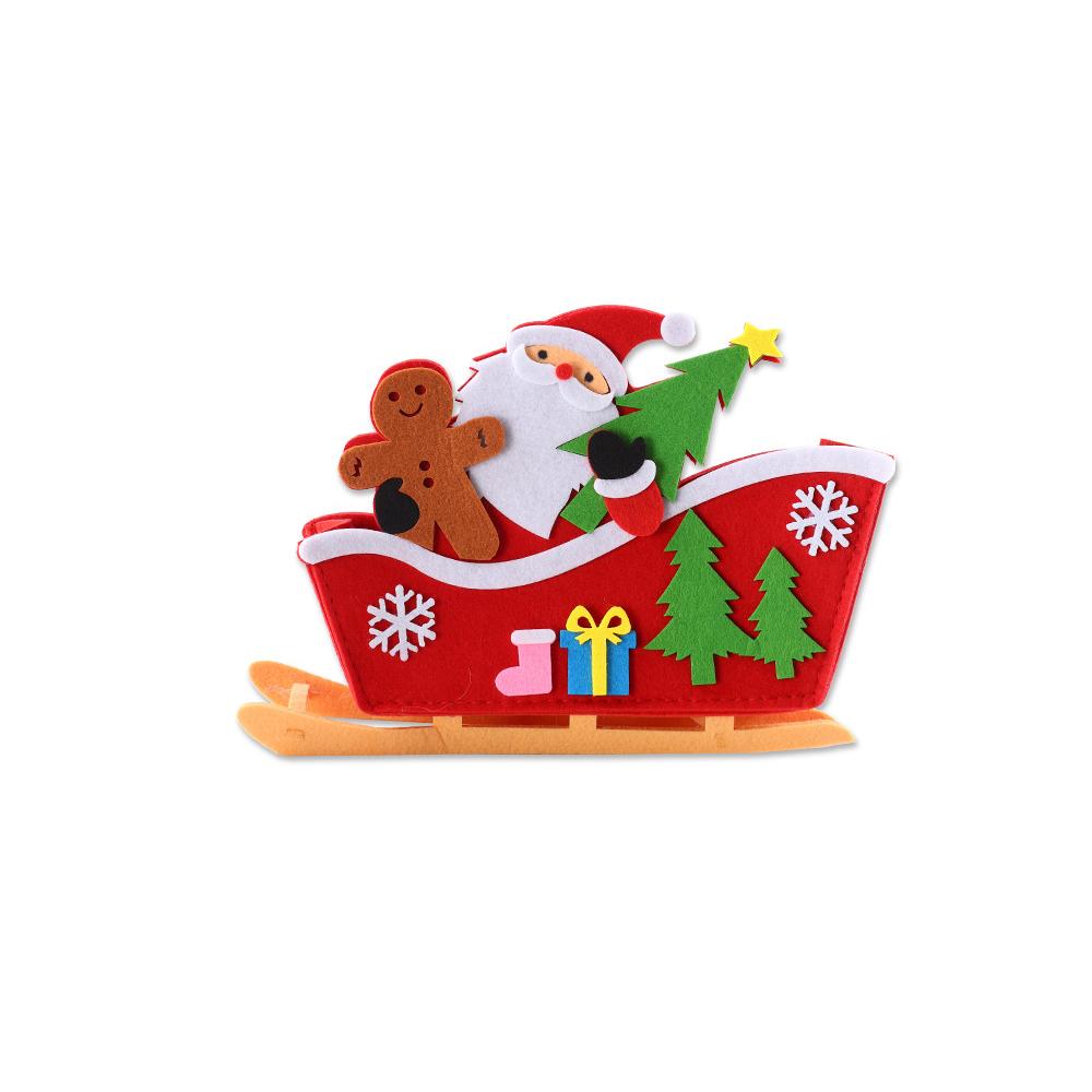 Runtow Felt Santa Claus Sled Ornaments Merry Christmas Decor for Home 2025 Xmas Navidad Gifts Happy New Year 2026