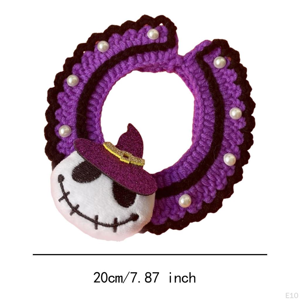 Halloween Cat Collar Dog Collar,Comfortable for Dogs Cats,Soft,Cute,Hand Woven Knitted Party