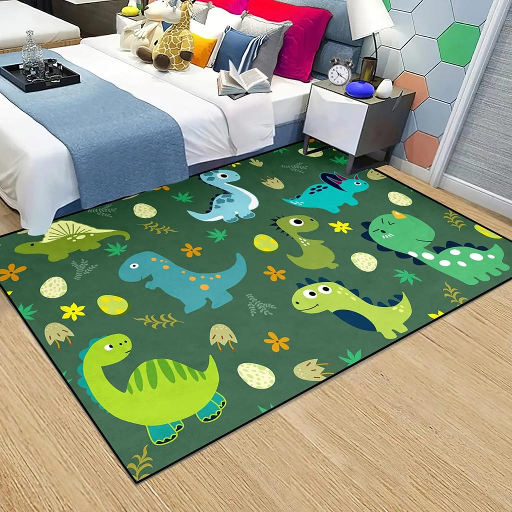 Cartoon dinosaur carpet children's room bedside soft non-slip floor mat game crawling floor mat home decoration carpet door mat