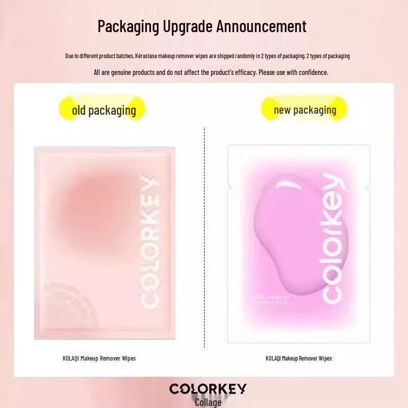 Colorkey Ke La Qi Hydrating Makeup Remover Wipes, 30 Sheets, Travel Size 5*6