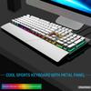 RGB Wired Keyboard with Wrist Rest 104 Keys Clr Characters Good Resilience Mechanical Feel Keyboard for   Gaming